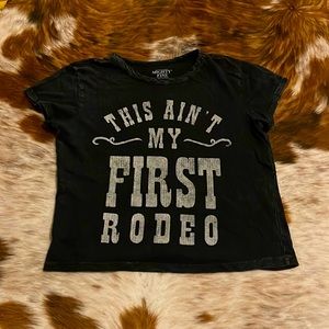 “This ain’t my first rodeo” Western Black Crop Top